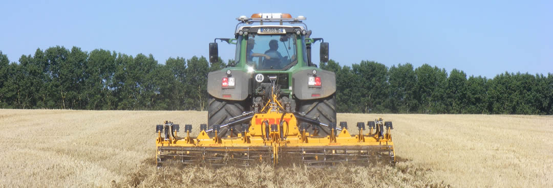 Kirpy ripper working in large arable fields