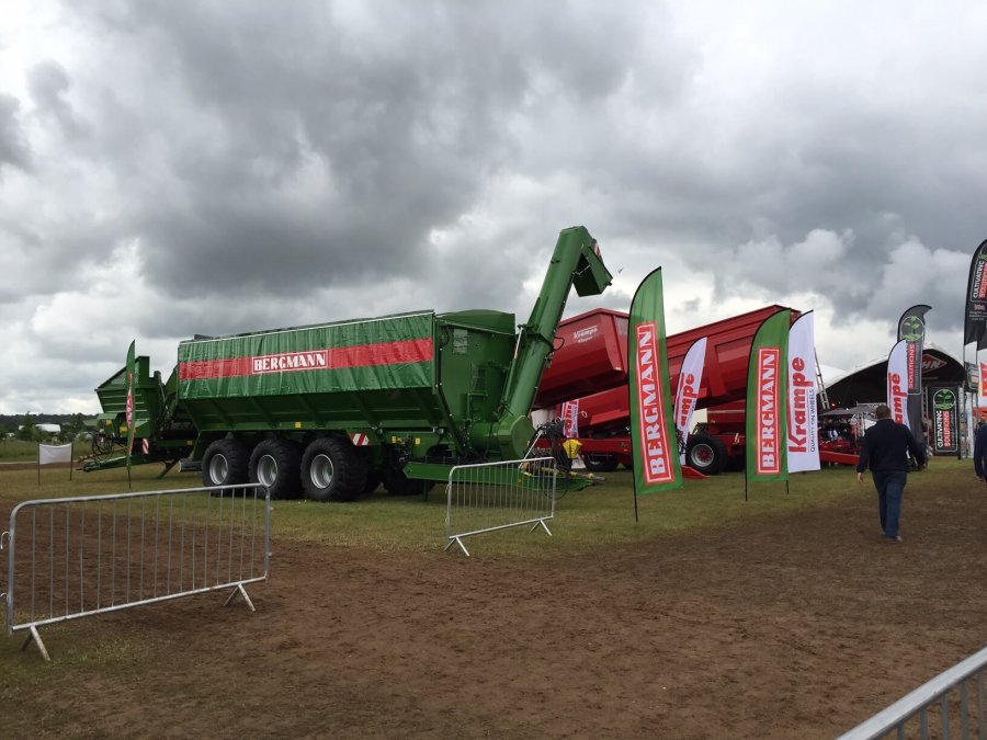 Cereals stand 2016 UK bergmann grain chaser and krampe trailers
