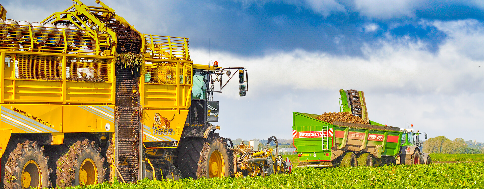 Ropa harvester and bergmann sugar beet chaser landscape harvest UK