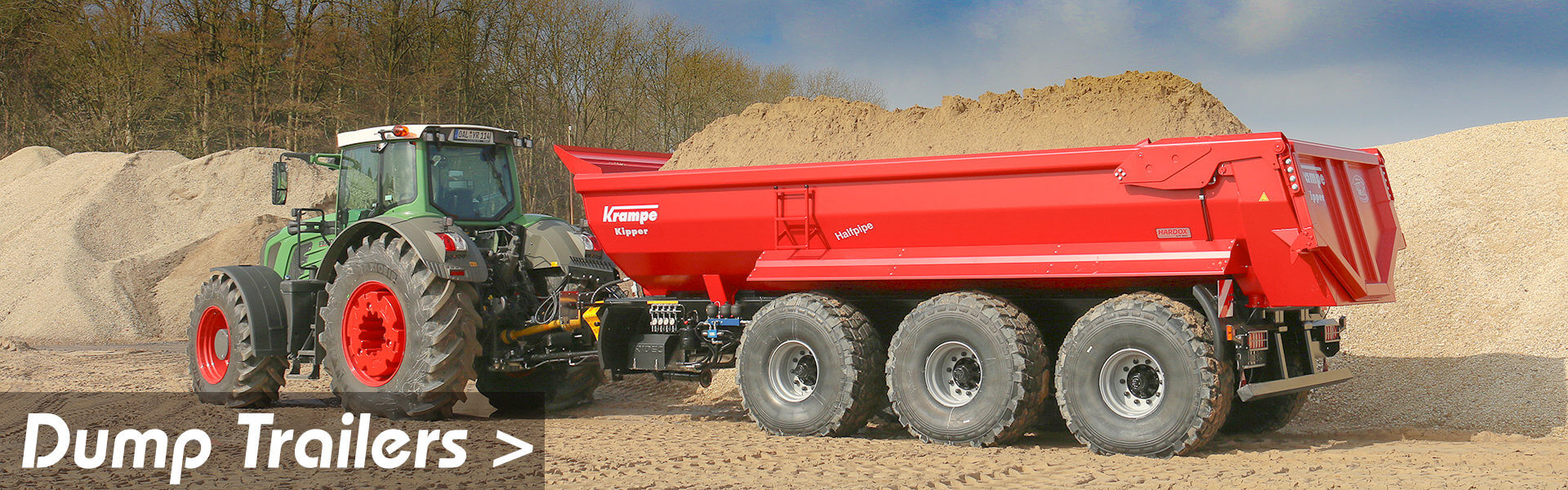 link to dump trailers page image of krampe half pipe triaxle