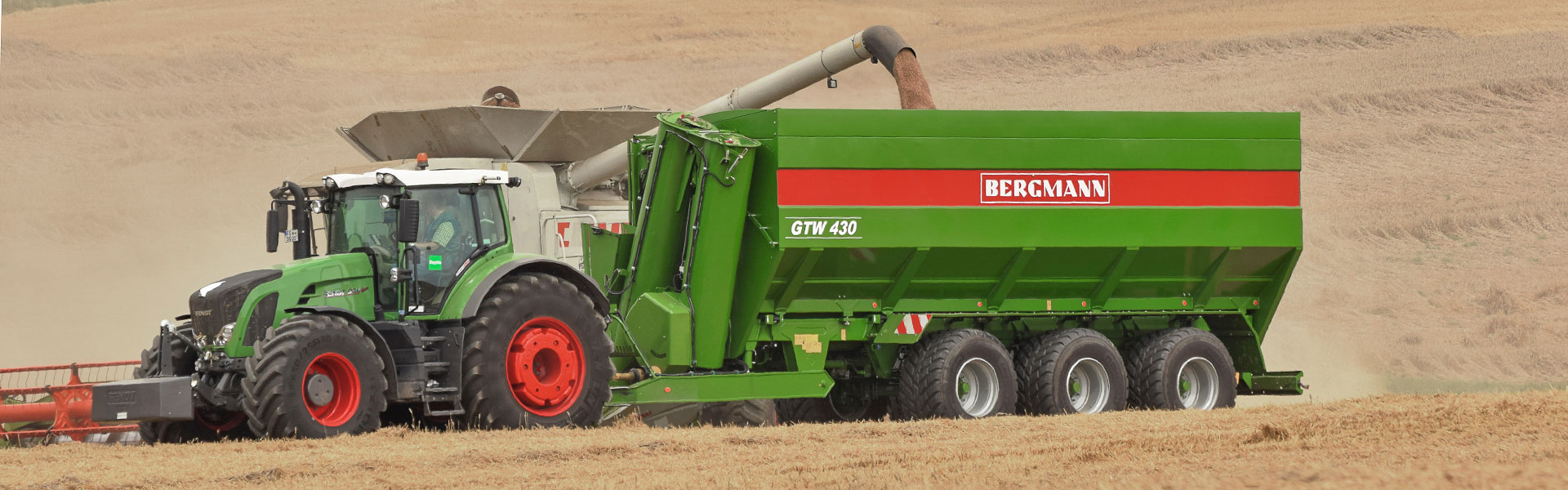 bergmann wheat harvest combine harvester unloading