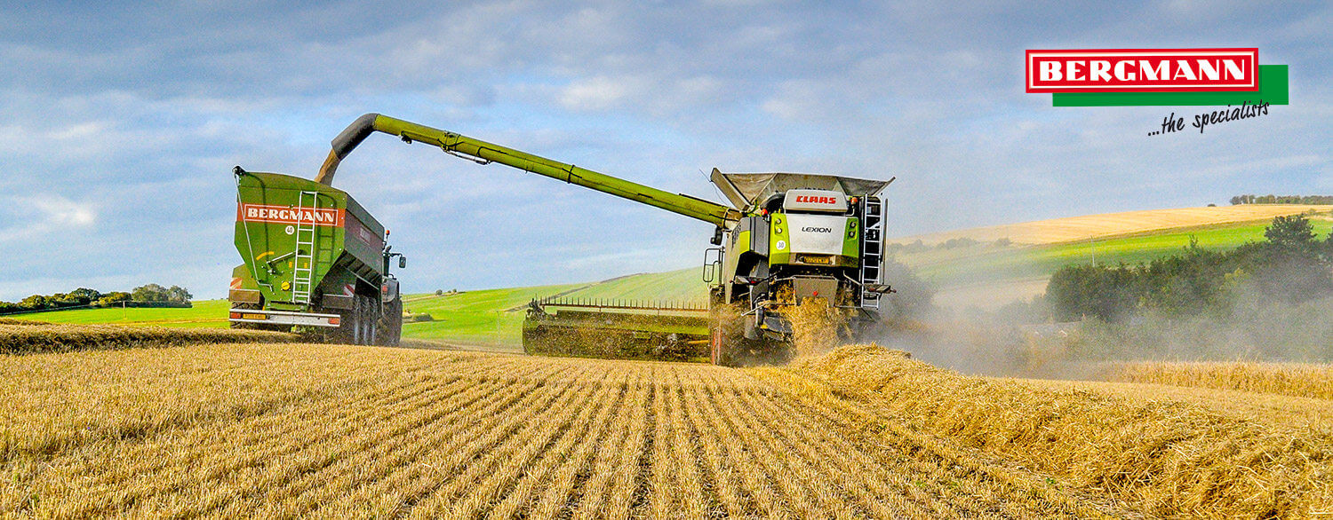 Grain Chaser bergmann class combine spring barley harvest